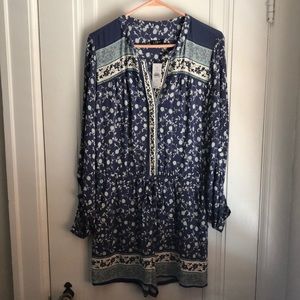 NWT LOFT blue patterned romper